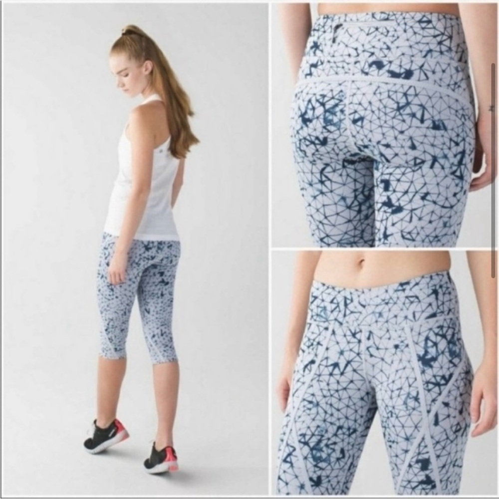 Lululemon Pedal Pace Crop Leggings Womens 8 Star Crushed Silver Fox Athleisure